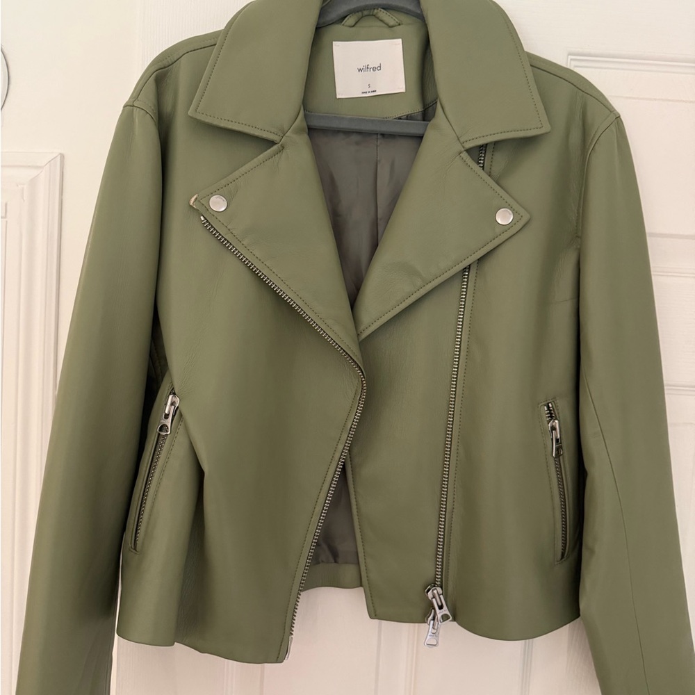 Wilfred Sage Green Leather Jacket